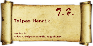 Talpas Henrik névjegykártya